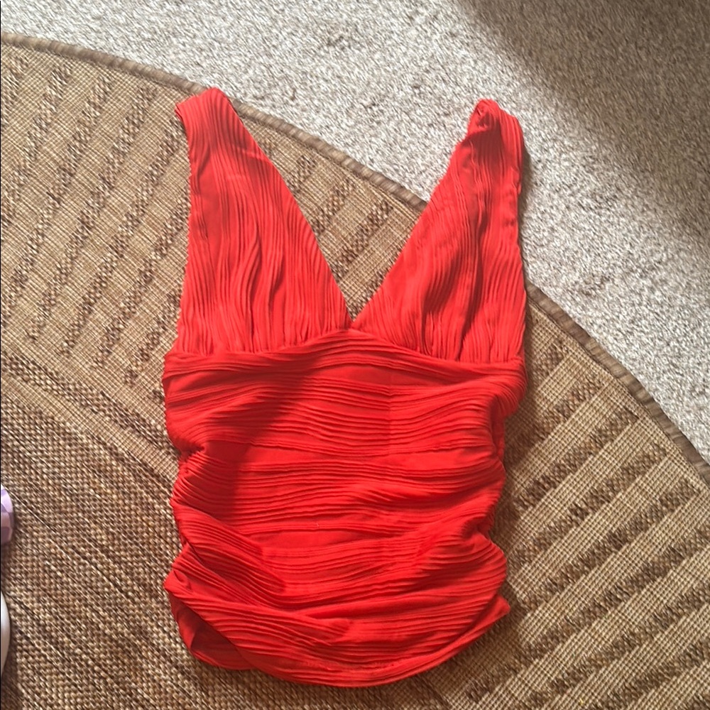 Elegant Red Sleeveless Top